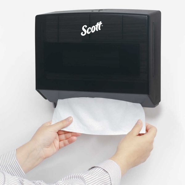 Scottfold Folded Towel Dispenser, 10.75 X 4.75 X 9, Black