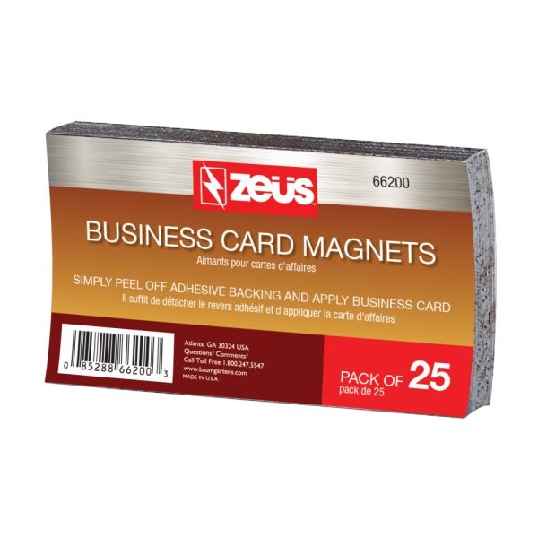 Baumgartens Business Card Magnets, 2" X 3 1/2", Black, Pack Of 25