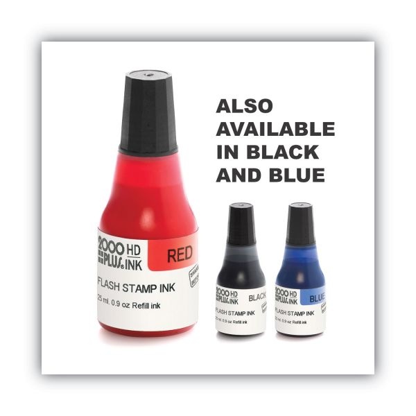 Cosco 2000Plus Pre-Ink High Definition Refill Ink, Red, 0.9 Oz Bottle, Red