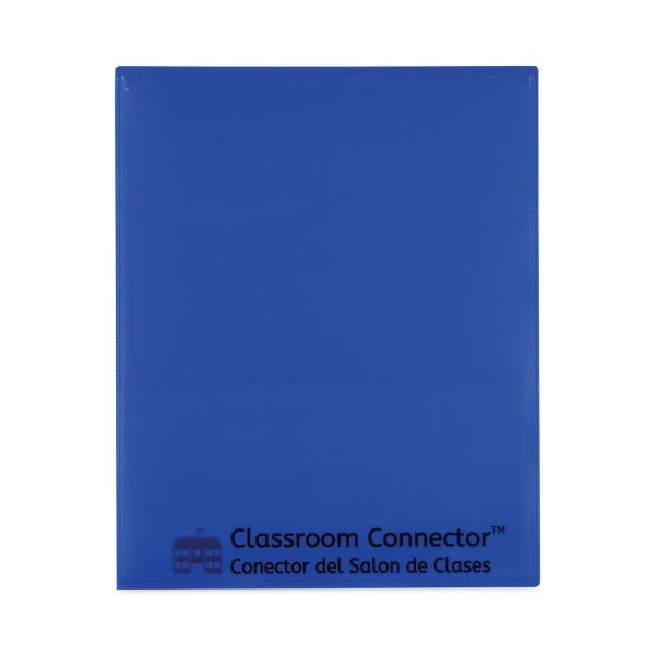 C-Line Classroom Connector Folders, 11 X 8.5, Blue, 25/Box
