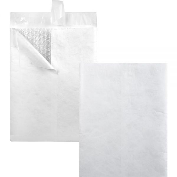 Survivor Bubble Mailer Of Dupont Tyvek, #2E, Air Cushion, Redi-Strip Adhesive Closure, 9 X 12, White, 25/Box