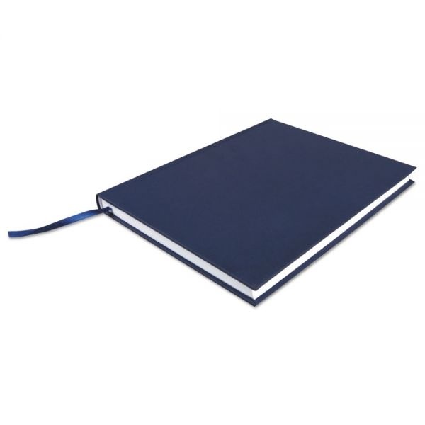 Universal Casebound Hardcover Notebook, 1 Subject, Wide/Legal Rule, Dark Blue Cover, 10.25 X 7.63, 150 Sheets