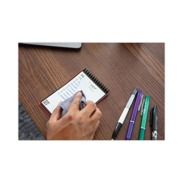 Rocketbook Mini Notepad, Black Cover, Dot Grid Rule, 3 X 5.5, White, 24 Sheets
