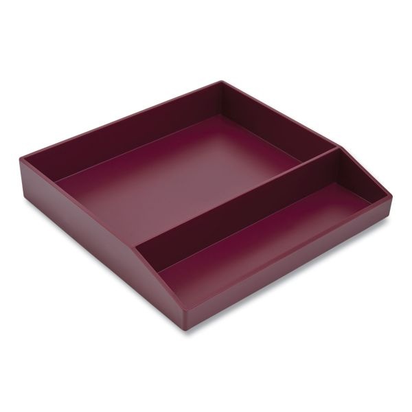 Tru Red Divided Stackable Plastic Tray, 2 Compartments, 9.44 X 9.84 X 1.77, Purple