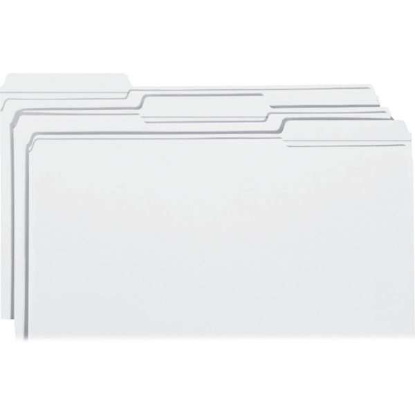 Smead 1/3-Cut 2-Ply Color File Folders, Legal Size, White, Box Of 100