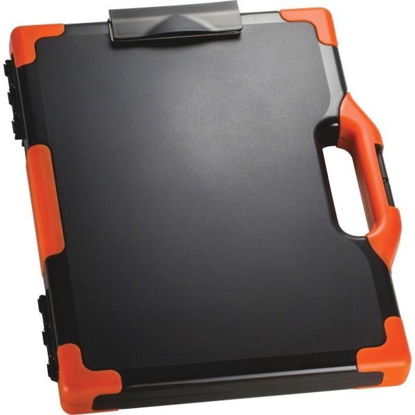 Officemate Oic Carry-All Clipboard Box, 15 1/2"H X12 1/2"W X 2 1/4"D, Black/Orange