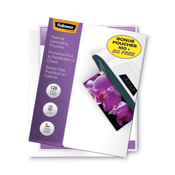 Fellowes Imagelast Laminating Pouches With Uv Protection, 3 Mil, 9" X 11.5", Clear, 120/Pack