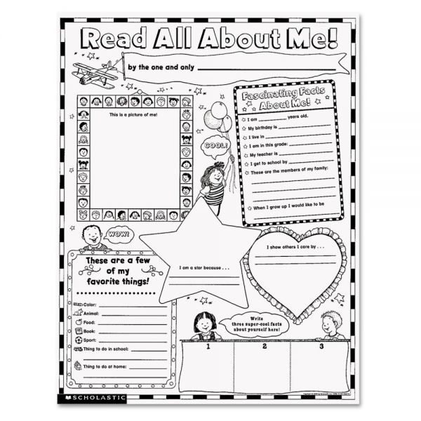 Scholastic Instant Personal Poster Sets, Read All About Me, 17" X 22", 30/Pack