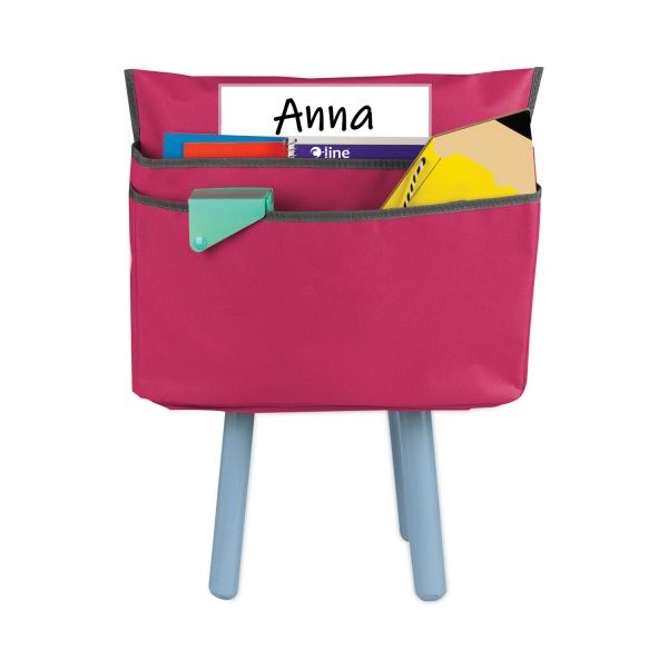 C-Line Chair Cubbies For Most Classroom Chair Styles, Large, 18 X 13.25, Fabric/Vinyl, Sunset Red