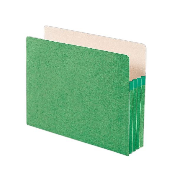 Smead Color File Pockets, Letter Size, 3 1/2" Expansion, 9 1/2" X 11 3/4", Green