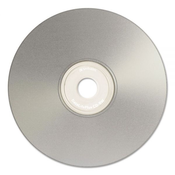 Verbatim Cd-Rw Datalifeplus Printable Rewritable Disc, 700 Mb/80 Min, 12X, Spindle, Silver, 50/Pack