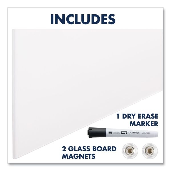 Quartet Invisamount Vertical Magnetic Glass Dry-Erase Boards, 48 X 85, White Surface