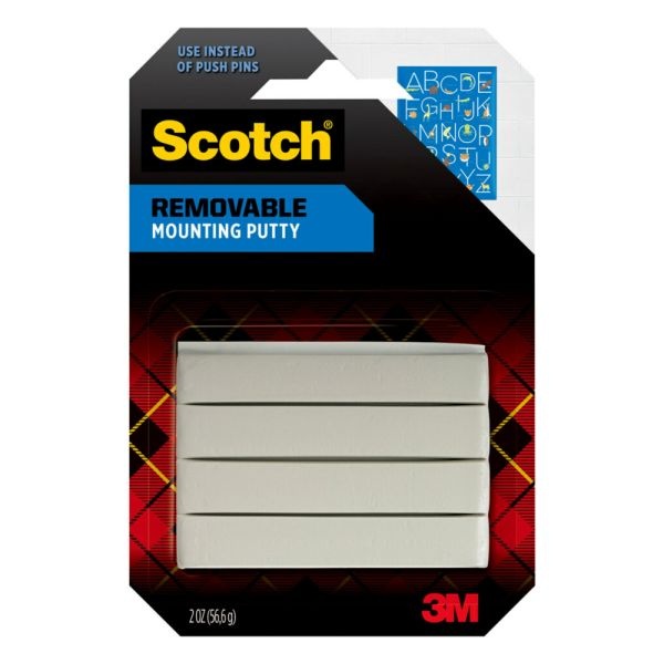 Scotch Adhesive Putty, Tape Style, 2 Oz