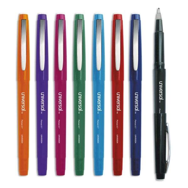 Porous Point Pen, Stick, Medium 0.7 Mm, Assorted Ink And Barrel Colors, 8/Pack