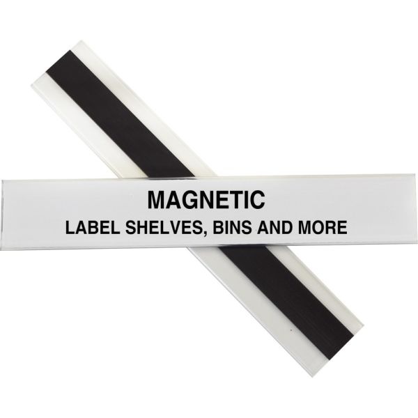 C-Line Hol-Dex Magnetic Shelf/Bin Label Holder, 6" X 1", Clear
