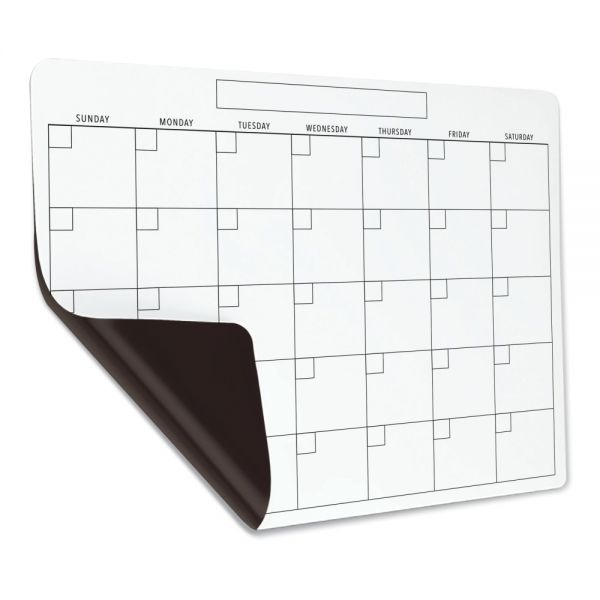 Magnetic Dry-Erase/Blackboard Menu And Calendar Combo Set, 17" X 13", Black