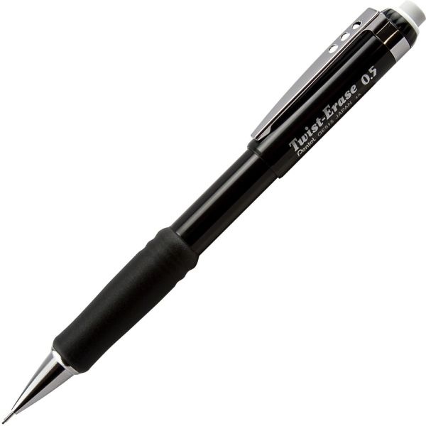 Pentel Twist-Erase Iii Mechanical Pencil, 0.5Mm, #2 Lead, Black Barrel