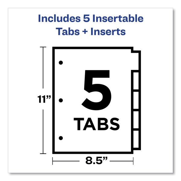 Avery Insertable Big Tab Dividers, 5-Tab, Multi-Color Tab, Letter, 1 Set