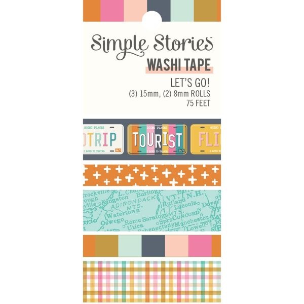 Simple Stories Let's Go! Washi Tape 5/Pkg