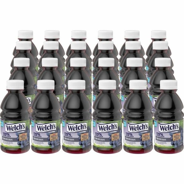 Welch's 100 Percent Grape Juice - Grape Flavor - 10 Fl Oz (296 Ml) - 24 / Carton