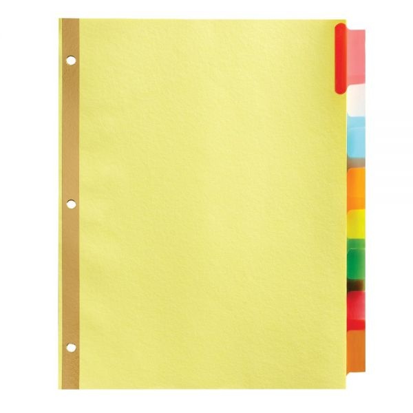 Insertable Dividers With Big Tabs, Buff, Assorted Colors, 8-Tab, Pack Of 4 Sets