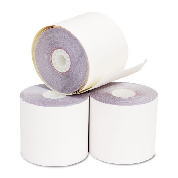 Iconex Impact Printing Carbonless Paper Register Rolls, 2.25" X 70 Ft, White/Canary, 50/Carton