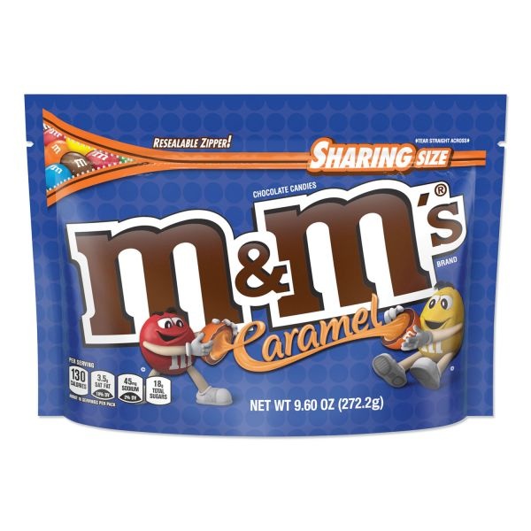 M & M's Chocolate Candies, Caramel, 9.6 Oz Resealable Bag