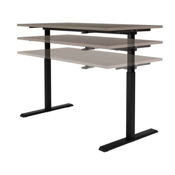 Realspace Magellan Pneumatic HeightAdjustable Standing Desk, 60"W, Gray