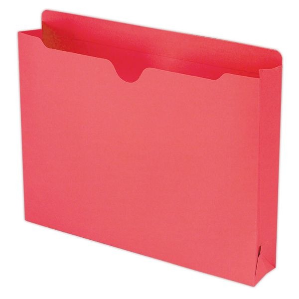 Smead Expanding Reinforced Top-Tab File Jackets, 2" Expansion, Letter Size, Red, Box Of 50
