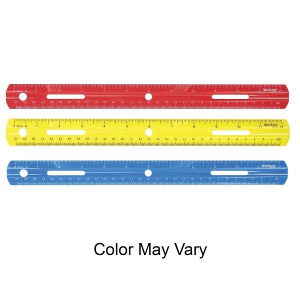 916706-7 Westcott Ruler: Imperial and Metric, 1/16 in, 12 in Lg , 300 mm Lg  , Plastic