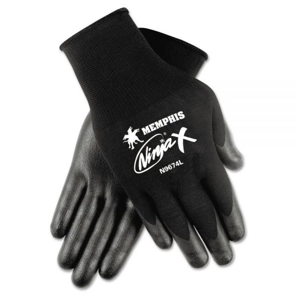 Mcr Safety Ninja X Bi-Polymer Coated Gloves, X-Large, Black, Pair