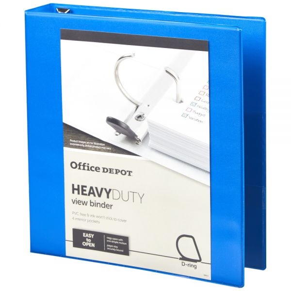 [In]Place Heavy-Duty View 3-Ring Binder, 1 1/2" D-Rings, Blue