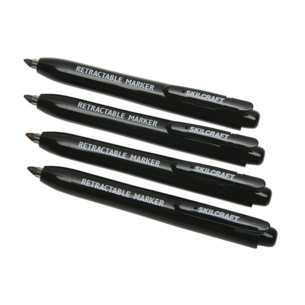 Skilcraft Retractable Markers, Chisel Tip, Black (Abilityone  7520-01-555-0297)