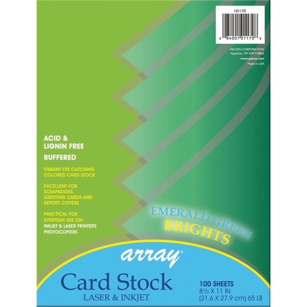 Pacon Inkjet, Laser Printable Multipurpose Card Stock Emerald Green