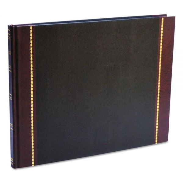 Wilson Jones Detailed Visitor Register Book, 8 Column Format, Black Cover, 12.25 X 9.5 Sheets, 208 Sheets/Book