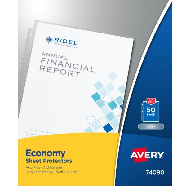 Avery Economy Sheet Protectors, Top Load, 8-1/2" X 11", Clear, 50 Document Protectors