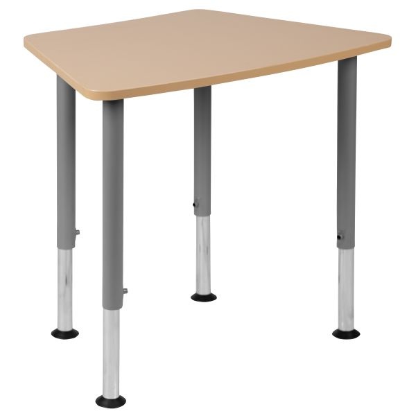 Billie Hex Natural Collaborative Student Desk (Adjustable From 22.3" To 34") - Home And Classroom