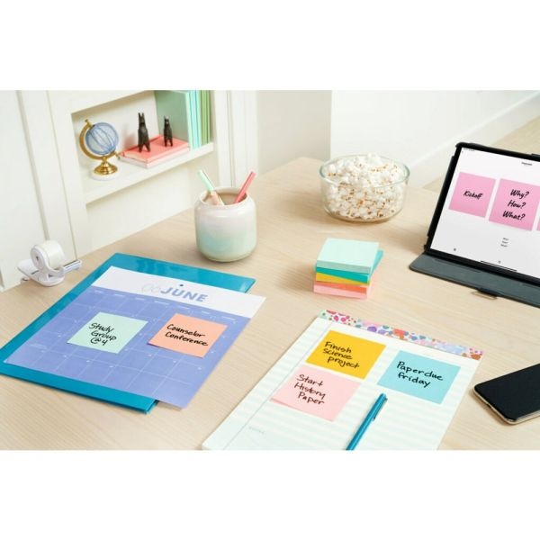 Post-It Dispenser Notes, 1800 Total Notes, Pack Of 18 Pads, 3" X 3", Beachside Cafe, 100 Notes Per Pad