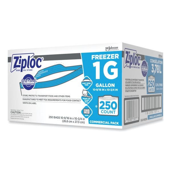 Ziploc Freezer And Storage Bags, 1 Gallon, Box Of 250 Bags