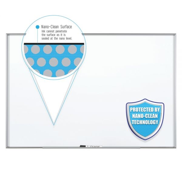 Quartet Nano Magnetic Dry-Erase Whiteboard, 24" X 36", Aluminum Frame With Silver Finish