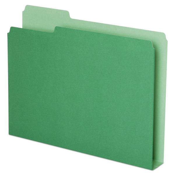 Pendaflex Double Stuff File Folders, 1/3-Cut Tabs: Assorted, Letter Size, 1.5" Expansion, Green, 50/Pack