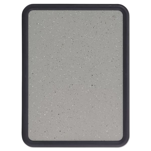 Quartet Contour Granite Gray Tack Board, 48 X 36, Black Frame