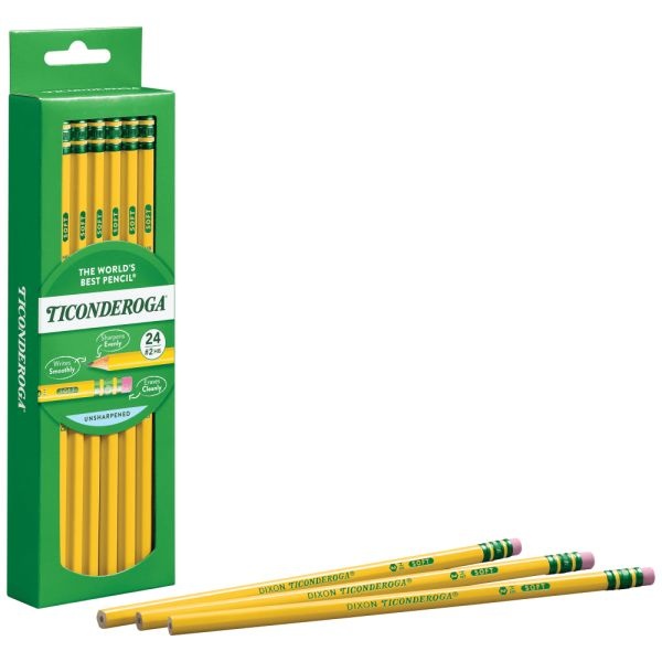 Ticonderoga Pencils, #2 Lead, Medium Soft, Pack Of 24