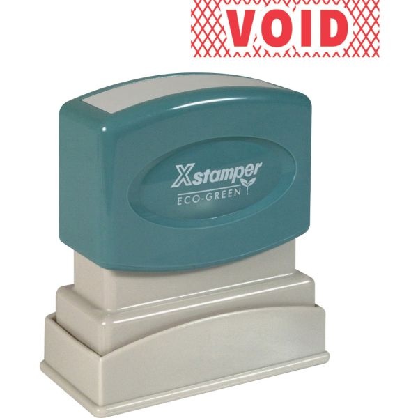 Xstamper Pre-Inked Void One Color Title Stamp, 62% Recycled, 100000 Impressions, Red