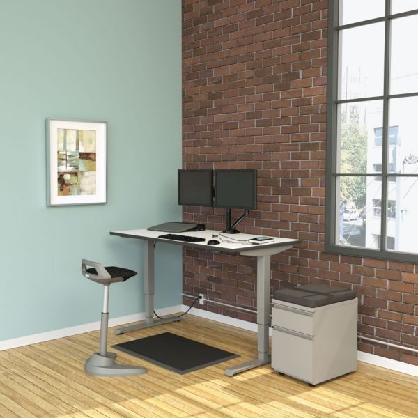 Alera Adaptivergo Sit-Stand 3-Stage Electric Height-Adjustable Table Base With Memory Control, 48.06" X 24.35" X 25" To 50.7", Gray