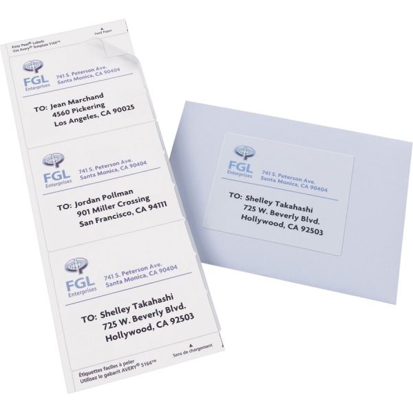 Avery 18664 Easy Peel Clear Shipping Labels