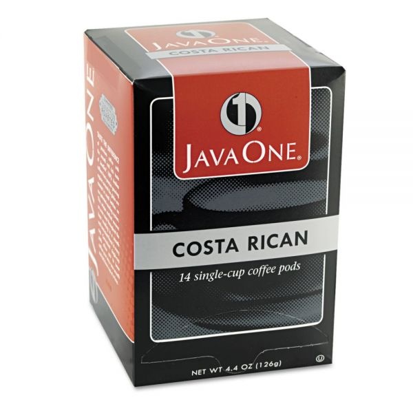 Java One Coffee Pods, Estate Costa Rican Blend, Single Cup, 14/Box