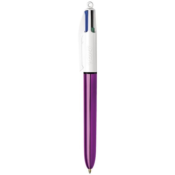 Bic 4-Color Retractable Pen - Medium Pen Point - Refillable - Retractable - Multi, Black, Red, Green - Blue, White Barrel - 1 Each