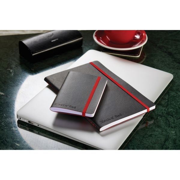 Black N' Red Flexible Cover Casebound Notebook, Scribzee Compatible, 1 Subject, Wide/Legal Rule, Black Cover, 8.25 X 5.75, 71 Sheets