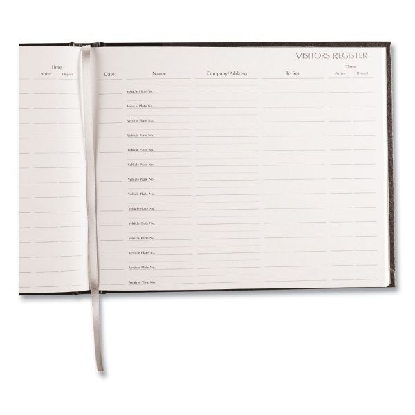 National Hardcover Visitor Register Book, Black Cover, 9.78 X 8.5 Sheets, 128 Sheets/Book